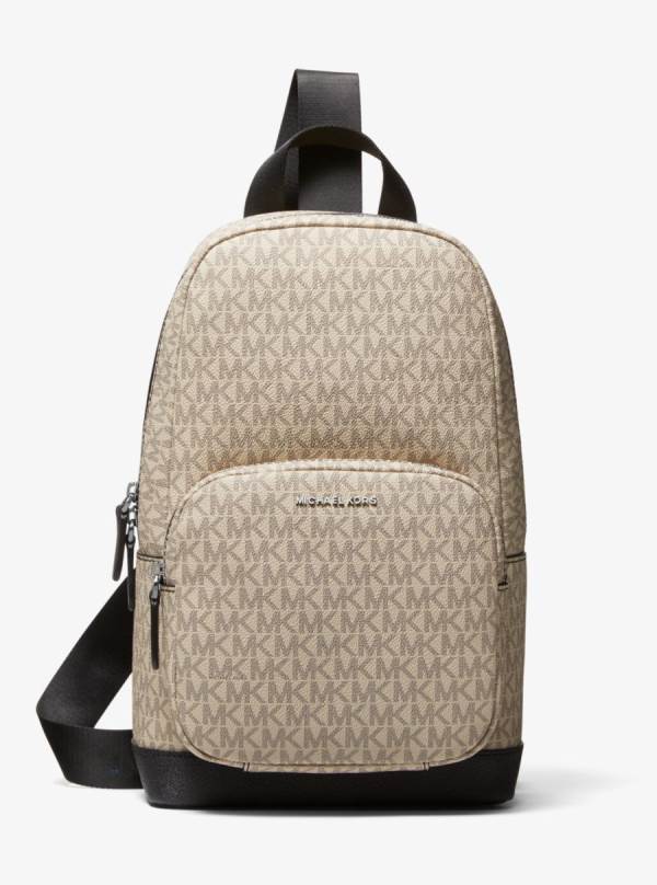 Panske Crossbody Kabelka Michael Kors Hudson Logo Sling Pack Hnede - Tasky Michael Kors Outlet | DQHMB-9426